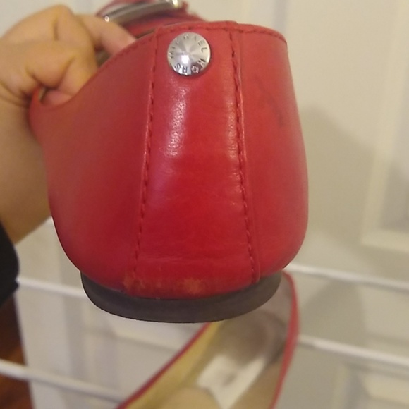 Red Leather Michael Kors Flats Size 9 - Picture 4 of 5